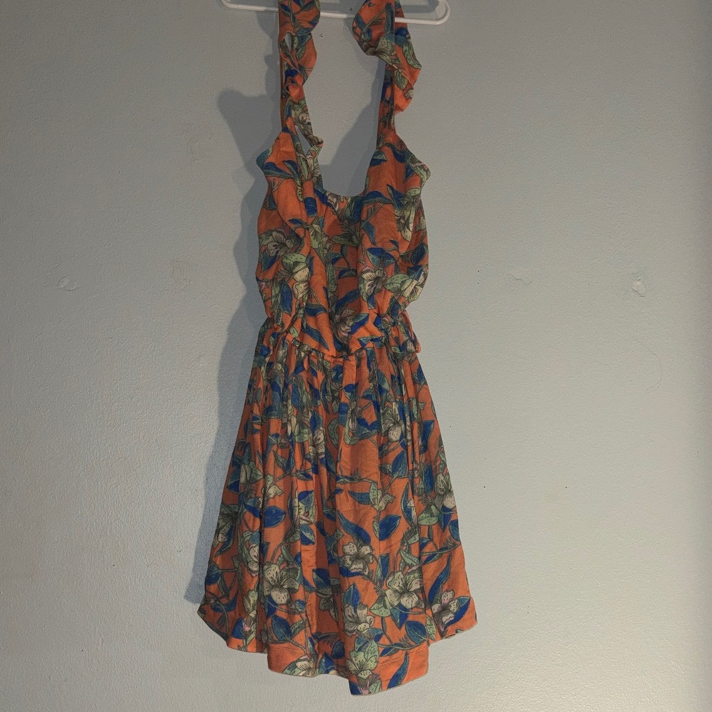 Floral Orange and Blue Dress - Picture 8 of 12
